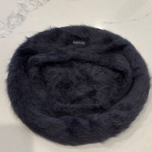 Kangol Plush Faux Fur Beret in Dark Gray